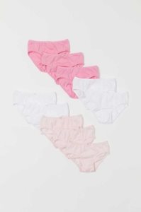 H&M 10-pack Jersey Briefs Unterwäsche Kinder Hellrosa Hellgrau | 4650-APXYL