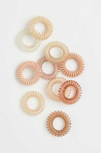 H&M 10-pack Spiral Hair Elastics Ausrüstungen Damen Koralle Rosa Hellrosa | 5162-NYJTD