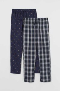 H&M 2-pack Baumwoll Pajama Pants Loungewear Herren Dunkelbraun | 3108-VCZSA