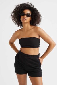 H&M 2-pack Crop Tube Oberteile Damen Weiß Türkis | 9287-EDFRG