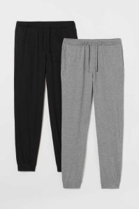 H&M 2-pack Jersey Pajama Pants Loungewear Herren Schwarz Dunkelgrau | 3051-WZCRX