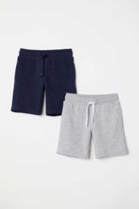 H&M 2-pack Kurze Hose Kinder Hellgrau Blau | 7638-LWNVJ