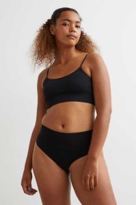 H&M 2-pack Light Shaping Brazilian Briefs Unterwäsche Damen Hellgrau Schwarz | 3498-YGJFX