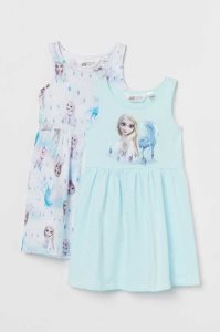 H&M 2-pack Printed Kurzes Kleid Kinder Hellgrau | 0169-VNFRH