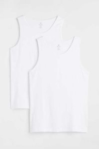 H&M 2-pack Regular Fit Tank Tops T-shirts Herren Hellblau Weiß | 7485-RJZVO