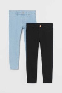 H&M 2-pack Schlank Fit Jeans Kinder Blau Schwarz | 0596-WJPHU