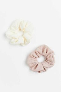 H&M 2-pack Scrunchies Ausrüstungen Damen Hellrosa Weiß | 2795-ZLMKT