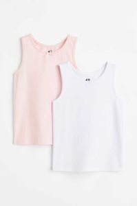 H&M 2-pack Tank Oberteile Kinder Hellrosa | 8407-LZFOQ