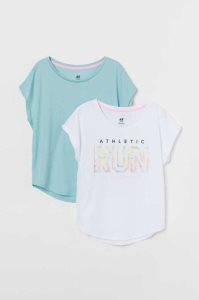 H&M 2-pack Tops Sportbekleidung Kinder Hellkhaki Grün | 9476-MAXRF