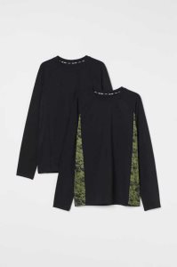 H&M 2-pack Tops Sportbekleidung Kinder Schwarz Grün | 2786-VNHCF