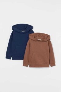 H&M 2-packs Hoodie Kinder Hellgrau Grün | 5816-ZMQHW