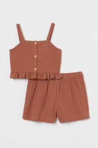 H&M 2-piece Baumwoll Einteiler Kinder Dunkelgrau | 5102-WKIXA