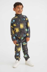 H&M 2-piece Fleece Set Oberbekleidung Kinder Dunkelgrau | 5701-ZELFB