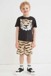 H&M 2-piece Printed Einteiler Kinder Dunkelgrau | 6942-HGCRK