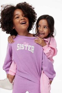 H&M 2-piece Printed Sweatshirt Einteiler Kinder Rosa | 2930-ORPMC