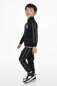 H&M 2-piece Printed Sweatshirt Einteiler Kinder Schwarz | 9871-MPNKT