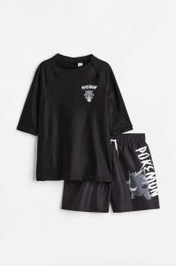 H&M 2-piece Set UPF 50 Bademode Kinder Schwarz | 9354-UPNYD