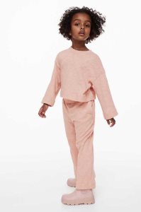 H&M 2-piece Slub Jersey Einteiler Kinder Rosa | 8603-VGJBR