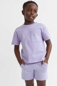 H&M 2-piece T-shirt and Shorts Einteiler Kinder Lila | 0374-ZYEOC