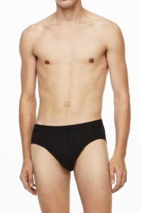 H&M 3-pack Baumwoll Briefs Unterwäsche Herren Schwarz | 5836-ZROWT