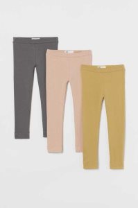 H&M 3-pack Baumwoll Leggings Kinder Dunkelrot | 3165-ORNHS