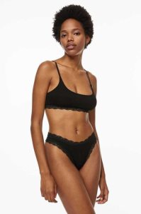 H&M 3-pack Baumwoll Tanga Briefs Unterwäsche Damen Schwarz | 9064-QYIEO