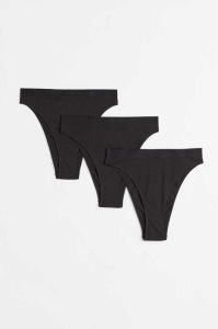 H&M 3-pack Brazilian Briefs Unterwäsche Damen Schwarz | 1428-JZPDB