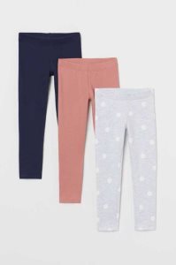 H&M 3-pack Heavy Leggings Jersey Kinder Grün Rosa Beige | 8201-KGHLY