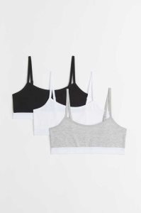 H&M 3-pack Jersey Oberteile Kinder Hellrosa Weiß Dunkelgrau | 0213-TFBRA