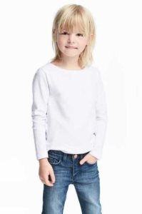 H&M 3-pack Long-sleeved Oberteile Kinder Weiß Grau Schwarz | 0654-XCRLY