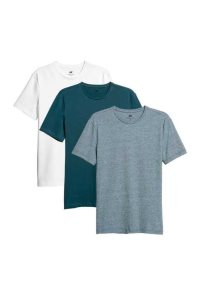 H&M 3-pack Slim Fit T-shirts Herren Schwarz | 0758-IBZOQ