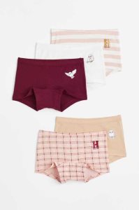 H&M 5-pack Baumwoll Boxer Briefs Unterwäsche Kinder Dunkelrot | 2857-QIKOD