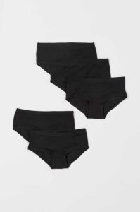 H&M 5-pack Baumwoll Briefs Unterwäsche Kinder Schwarz | 4570-BEXTZ