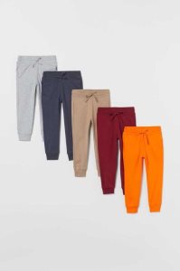 H&M 5-pack Baumwoll Joggers Jersey Kinder Braun Dunkelblau | 0245-VORJY