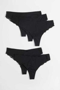 H&M 5-pack Brazilian Briefs Unterwäsche Damen Beige Schwarz Weiß | 6128-VDQLR