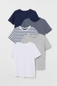 H&M 5-pack Hemd Kinder Weiß | 0435-JQHTB