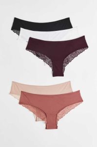 H&M 5-pack Jersey Hipster Briefs Unterwäsche Damen Schwarz Weiß | 1687-EBNFC