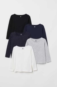 H&M 5-pack Jersey Oberteile Kinder Lila Helltürkis | 2950-OWLUM