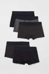 H&M 5-pack Kurzes Baumwoll Boxer Shorts Unterwäsche Herren Senfgelb Gelb | 2706-SCPQK