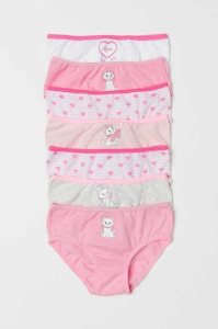 H&M 7-pack Baumwoll Briefs Unterwäsche Kinder Hellrosa | 9861-ADGBE