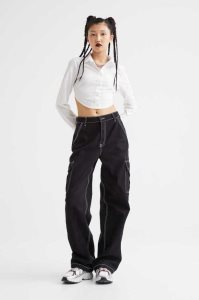 H&M 90s Baggy High Taille Jeans Damen Khaki Grün | 2064-HDGJS