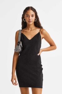 H&M Backless Kleider Damen Schwarz | 8234-DLAQM