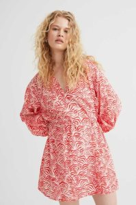 H&M Balloon-sleeved Kleider Damen Rot | 2790-XTAQL