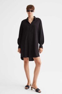 H&M Balloon-sleeved Shirt Kleider Damen Schwarz | 8460-JRVXP