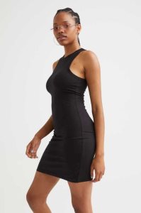 H&M Baumwoll Bodycon Kleider Damen Hellgrau Braun | 4219-JDRAQ