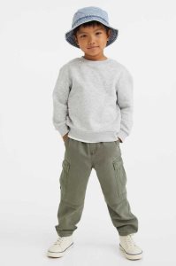 H&M Baumwoll Cargo Hose Kinder Khaki Grün | 5487-FJMZT