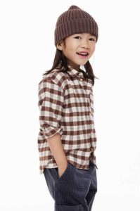 H&M Baumwoll Flannel Hemd Kinder Braun | 3219-PZXID