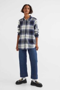 H&M Baumwoll Flannel Shirt Bluse Damen Rot | 6023-WRJCX