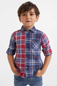 H&M Baumwoll Hemd Kinder Rot | 7420-QFSPO