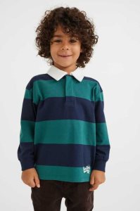 H&M Baumwoll Rugby Hemd Kinder Dunkelblau | 8974-UPEYM